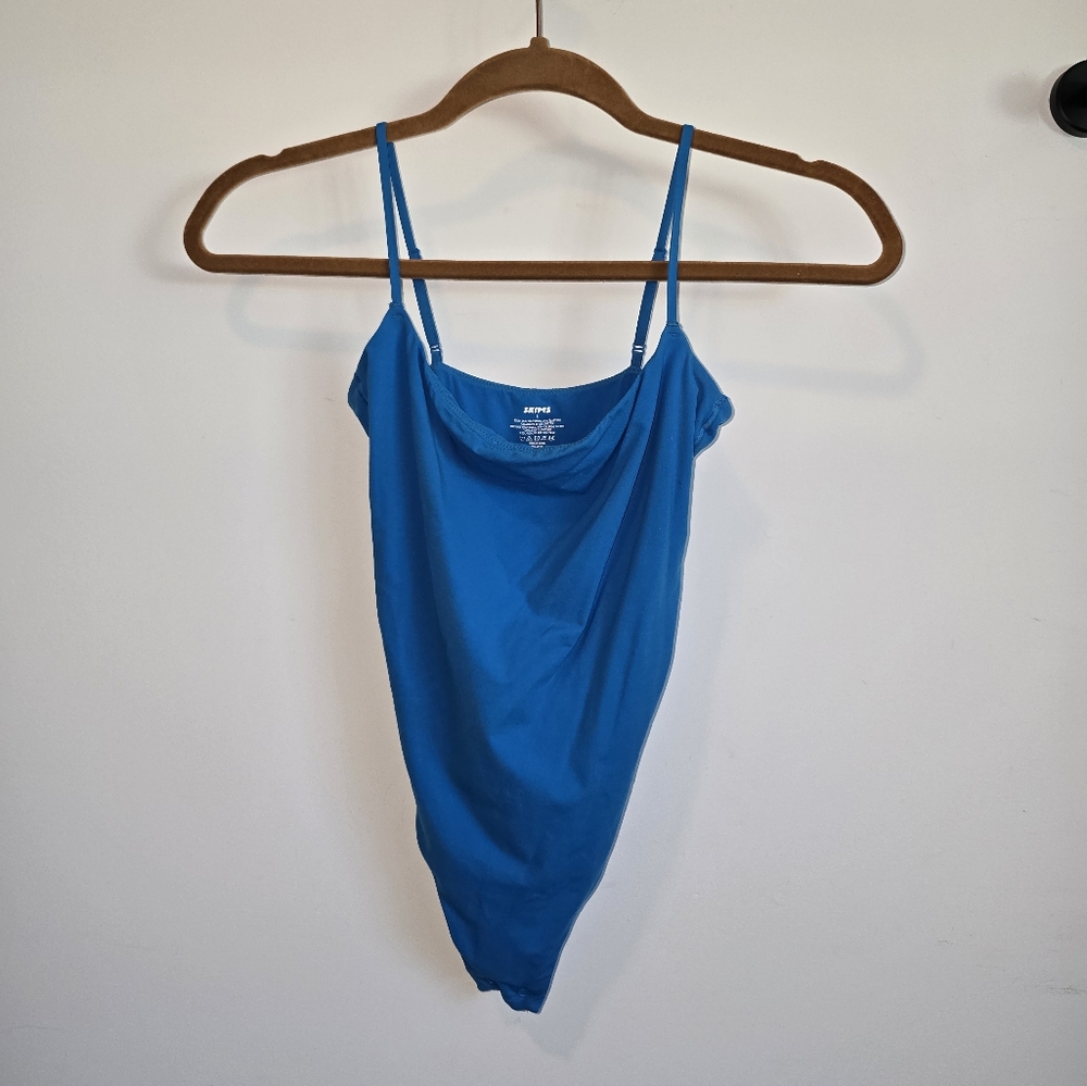 Skims Blue Thong Bodysuit